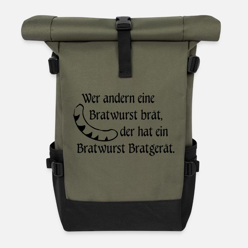 Bratwurst Bratgerät - Rolltop Rucksack - Olive/Schwarz