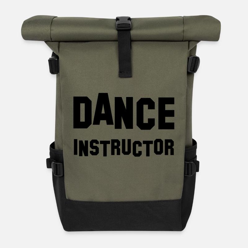 dance instructor - Roll Top Backpack - olive/black
