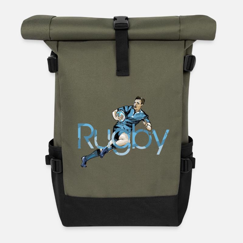 Rugby - Roll Top Backpack - olive/black