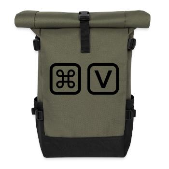 Paste - Vater Sohn Shirt - Rolltop Rucksack - Olive/Schwarz - Vorne