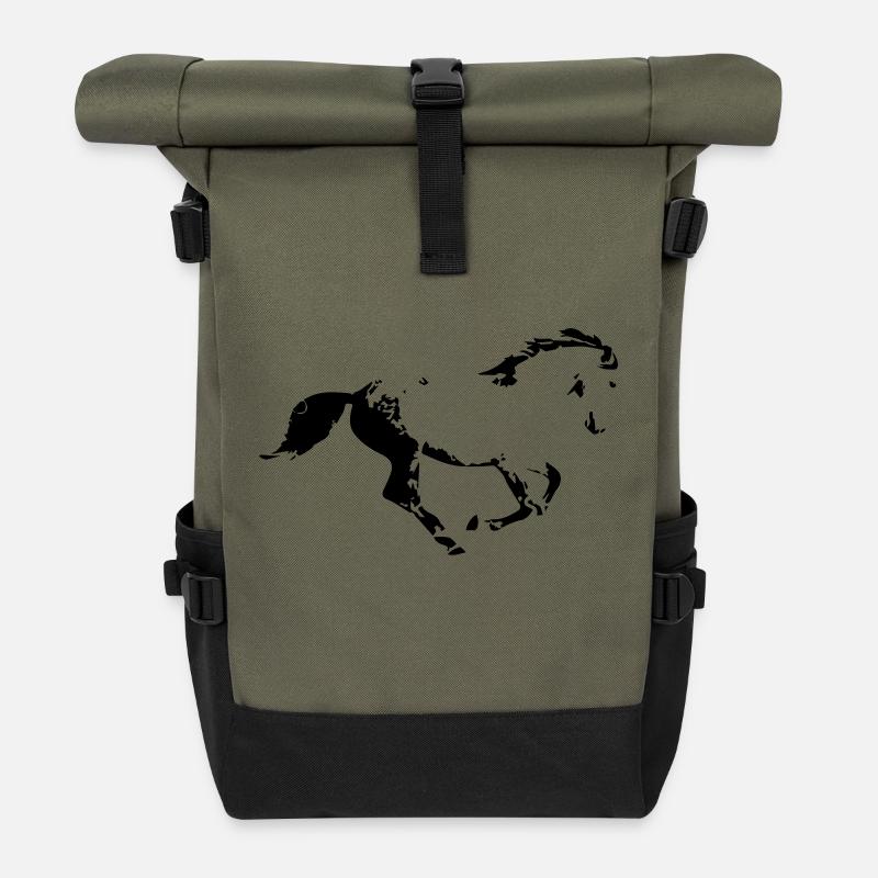 pferd - Rolltop Rucksack - Olive/Schwarz