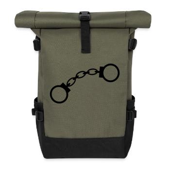6061912 118904325 Handschellen - Rolltop Rucksack - Olive/Schwarz - Vorne