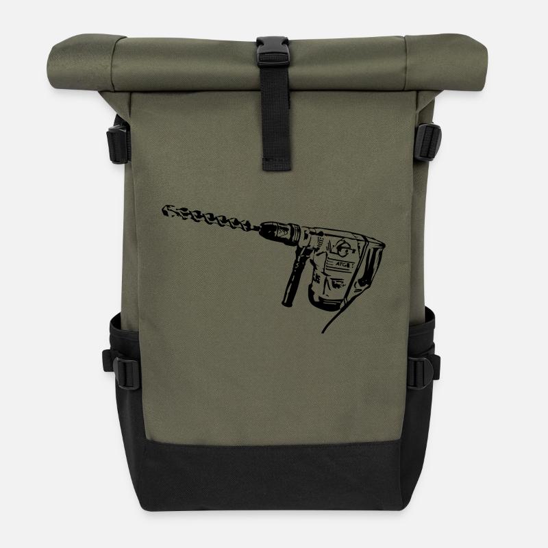 Bohrhammer - Rolltop Rucksack - Olive/Schwarz