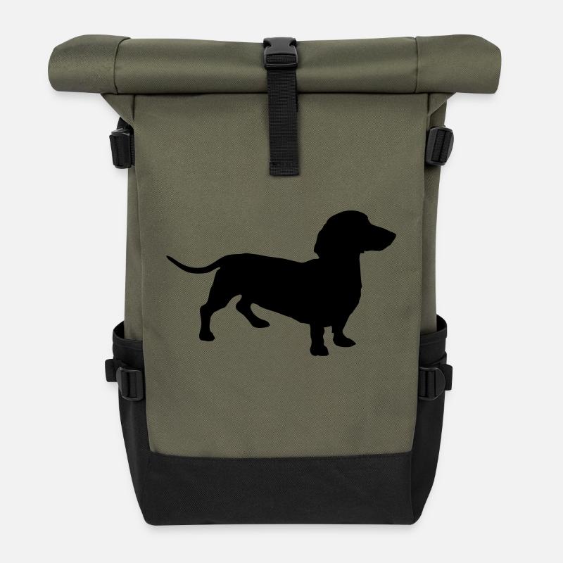 Dackel - Rolltop Rucksack - Olive/Schwarz