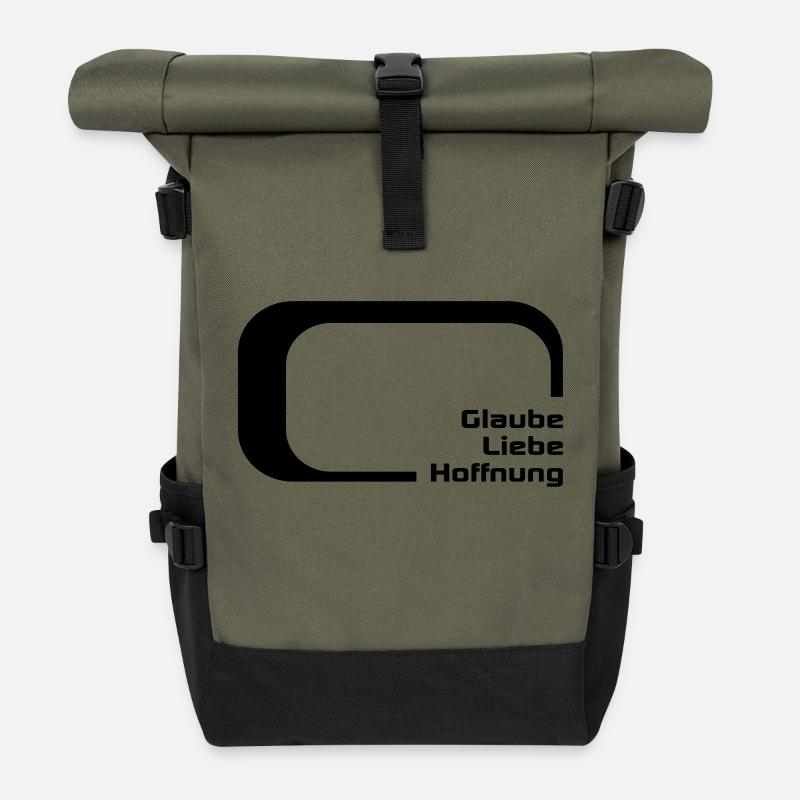 glaube liebe hoffnung - Rolltop Rucksack - Olive/Schwarz