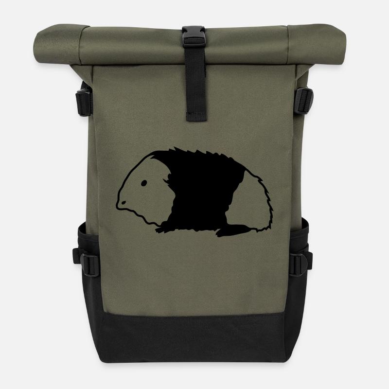 Meerschweinchen - Rolltop Rucksack - Olive/Schwarz