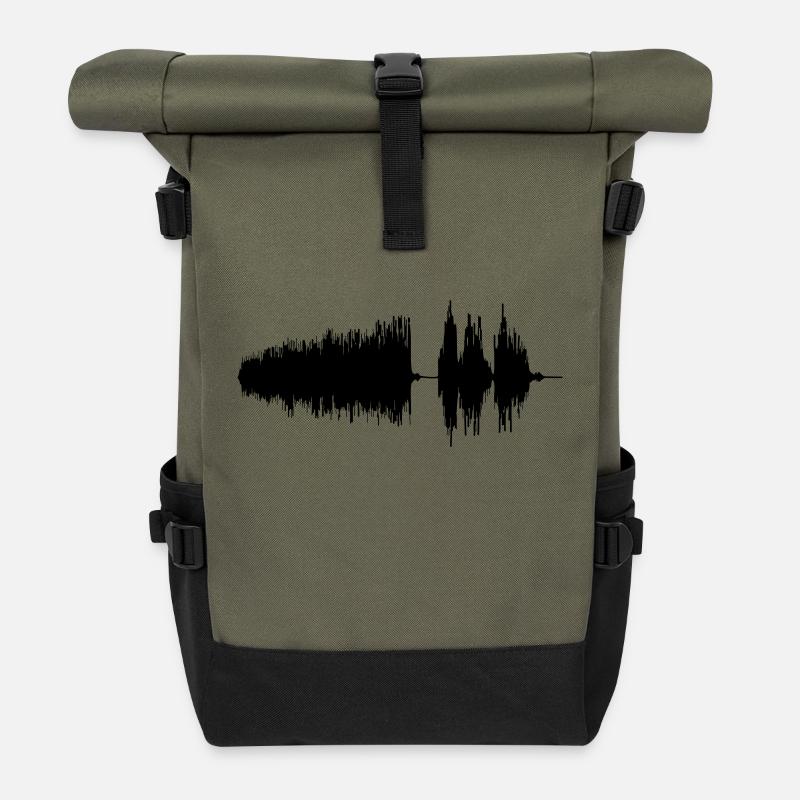 Forme d'onde - Sac à dos roll top - olive/noir