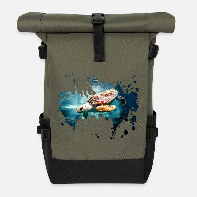 Petcontest Schildkröte - Rolltop Rucksack - Olive/Schwarz