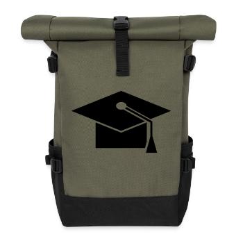 bonnet doctoral - Sac à dos roll top - olive/noir - Devant