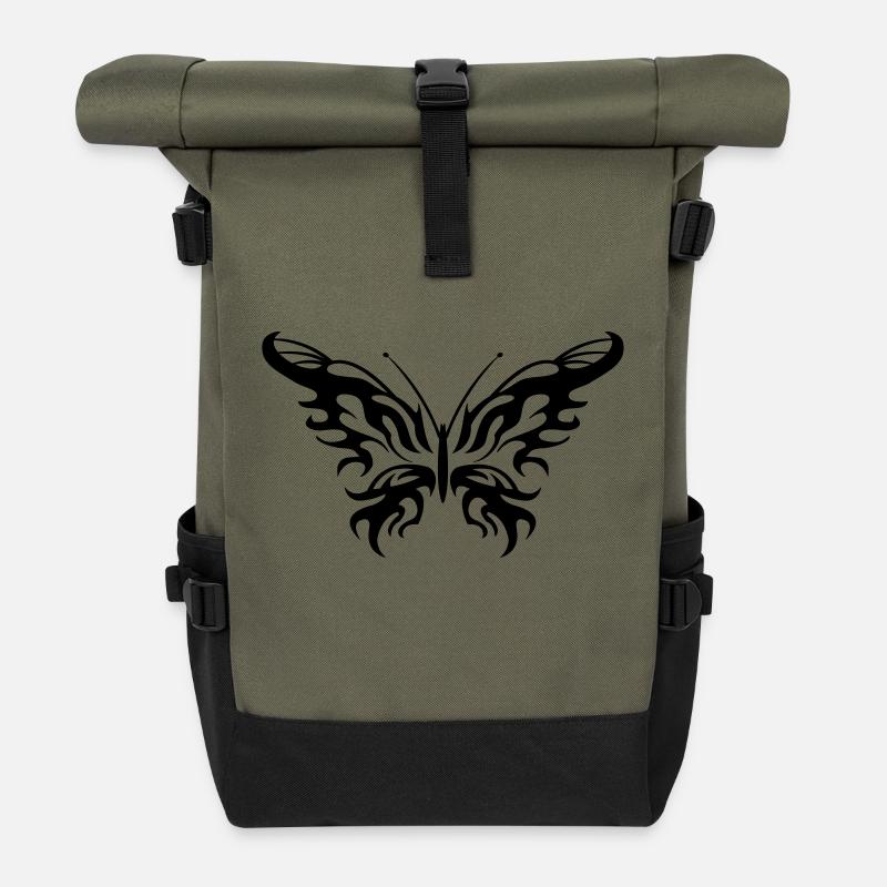 Butterfly - Roll Top Backpack - olive/black