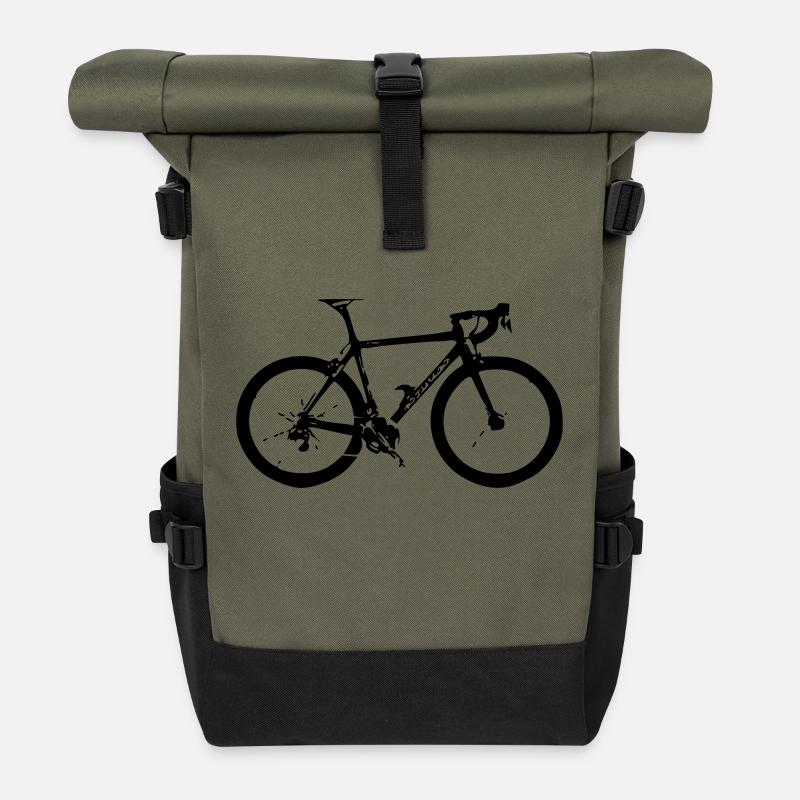 bike - Roll Top Backpack - olive/black