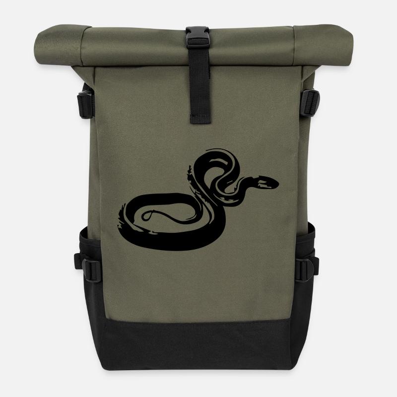 couleuvre - Sac à dos roll top - olive/noir