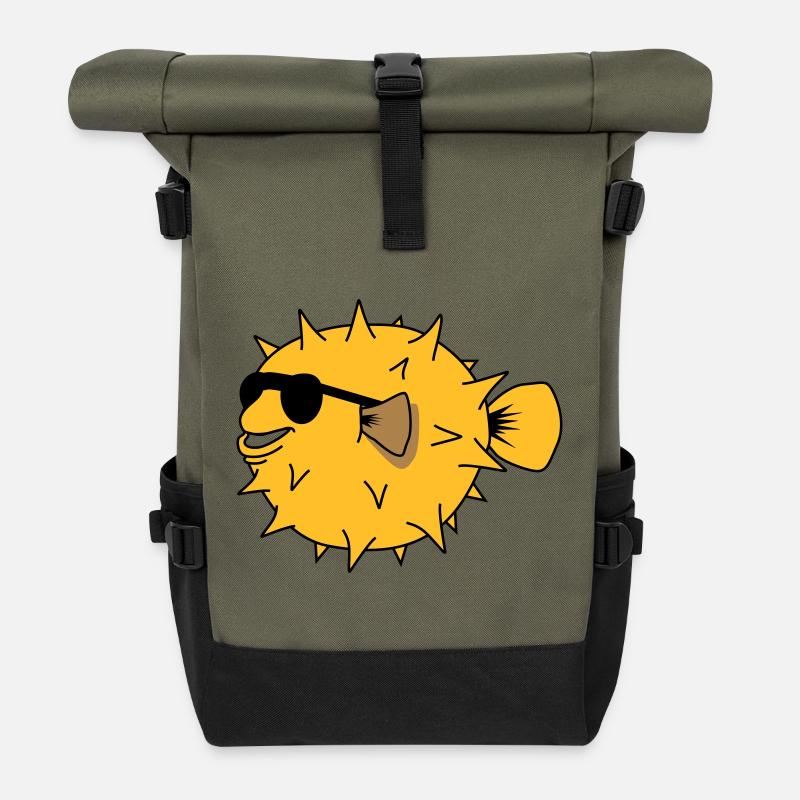 YEAH COOL - Sac à dos roll top - olive/noir