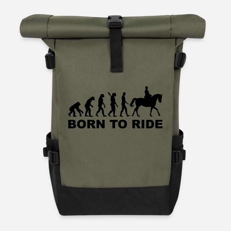 Evolution Reiten - Rolltop Rucksack - Olive/Schwarz
