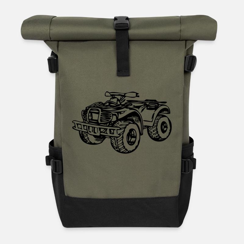 quad_116 - Rolltop Rucksack - Olive/Schwarz