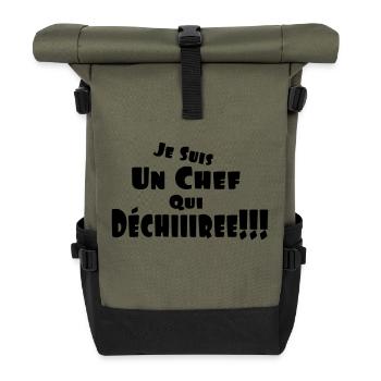 un chef qui déchire,citations,message - Sac à dos roll top - olive/noir - Devant