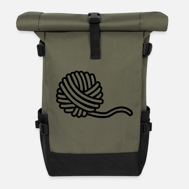 Wolle - Rolltop Rucksack - Olive/Schwarz