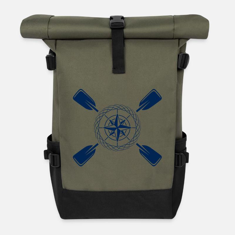 Paddel & Kompass - Rolltop Rucksack - Olive/Schwarz
