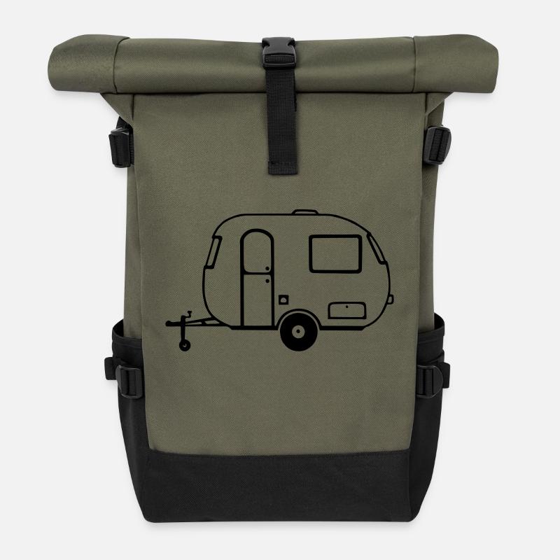 Wohnwagen - Rolltop Rucksack - Olive/Schwarz