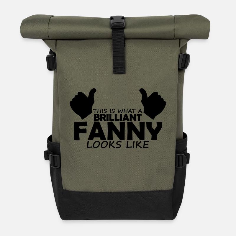 brilliant fanny - Roll Top Backpack - olive/black