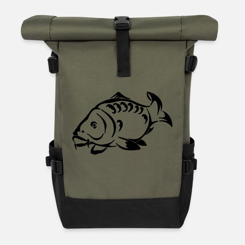 Karpfen - Rolltop Rucksack - Olive/Schwarz