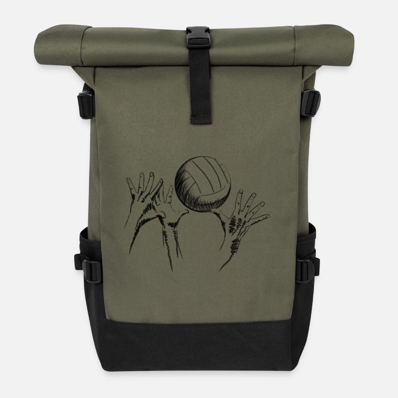 volleyball - Rolltop Rucksack - Olive/Schwarz