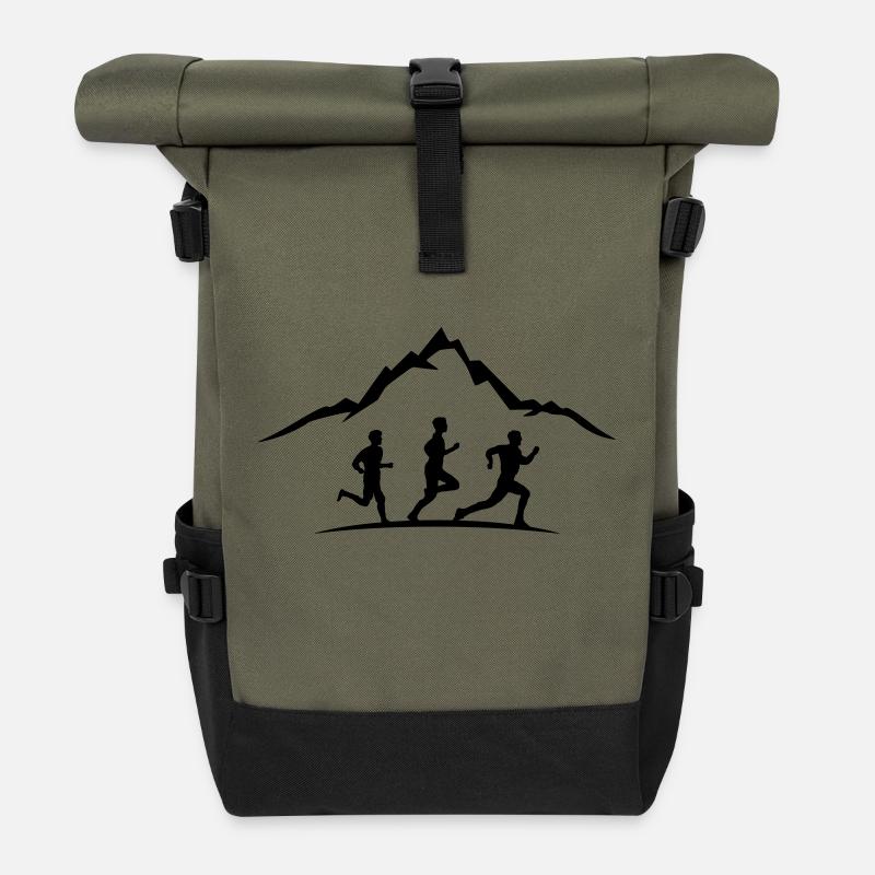 Sport - Jogger Berge - Rolltop Rucksack - Olive/Schwarz