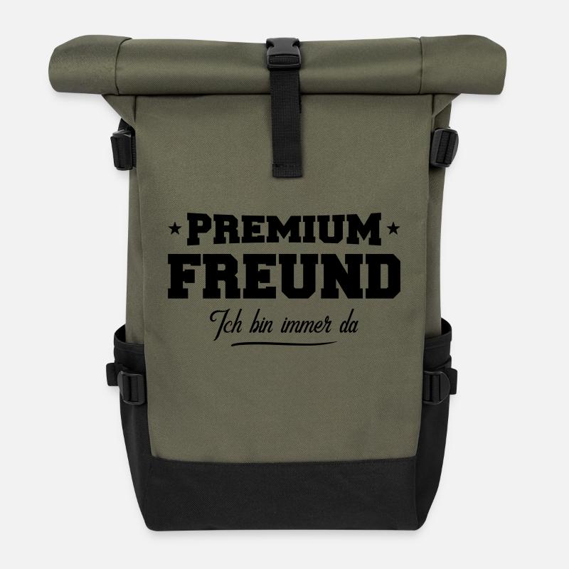 freund premium - Rolltop Rucksack - Olive/Schwarz