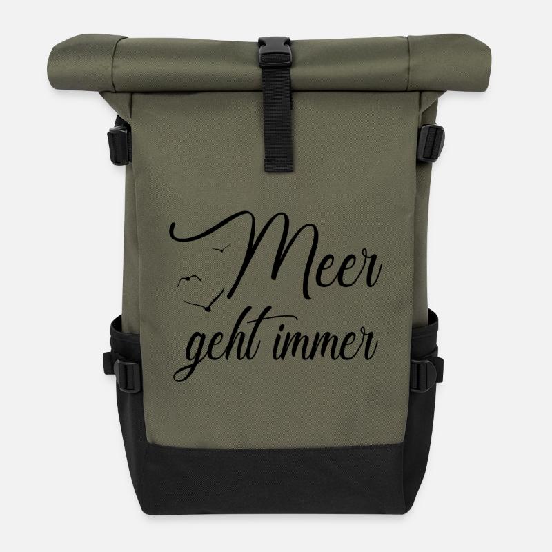 Meer geht immer - Rolltop Rucksack - Olive/Schwarz