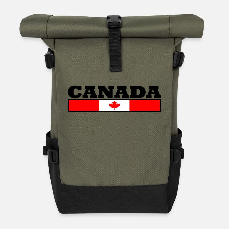 Canada flag - Roll Top Backpack - olive/black