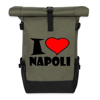 J'aime napoli - Sac à dos roll top - olive/noir - Devant