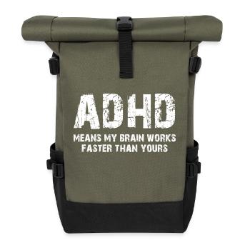 Tdah - Sac à dos roll top - olive/noir - Devant