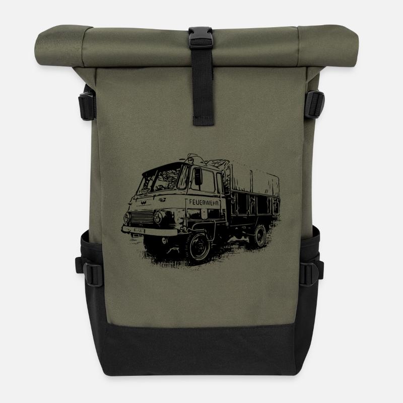 Robur Pritsche LO LD IFA Feuerwehr - Rolltop Rucksack - Olive/Schwarz
