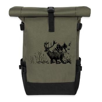 Hirsch - Rolltop Rucksack - Olive/Schwarz - Vorne