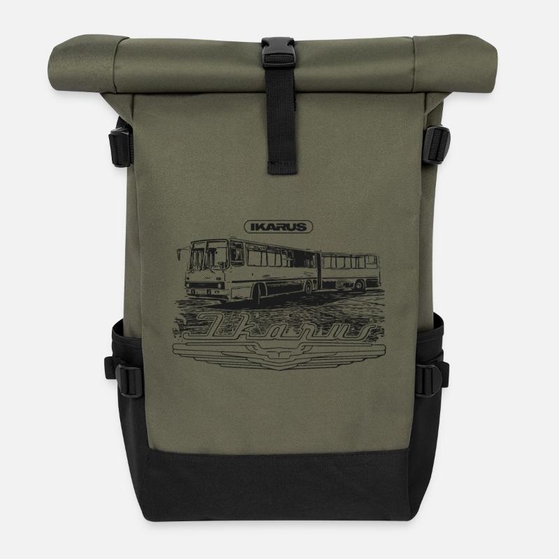 Ikarus - Gelenkbus - Rolltop Rucksack - Olive/Schwarz