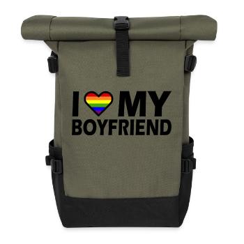 I love my boyfriend - Sac à dos roll top - olive/noir - Devant