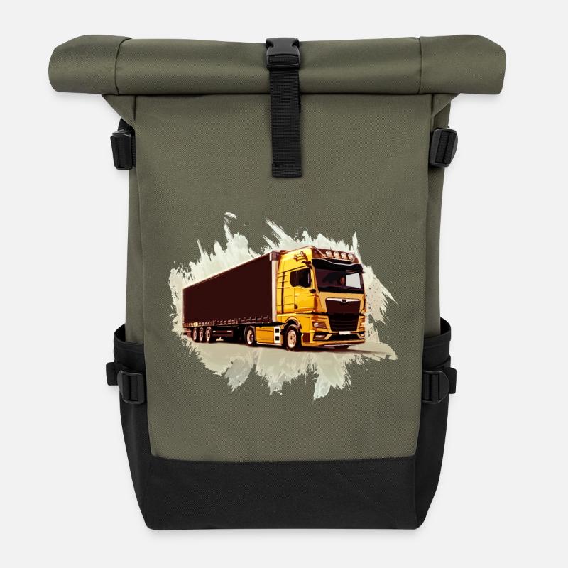 LKW - Rolltop Rucksack - Olive/Schwarz