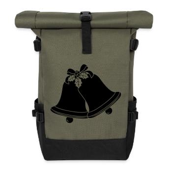 Kirchenglocken Schattenbild - Rolltop Rucksack - Olive/Schwarz - Vorne