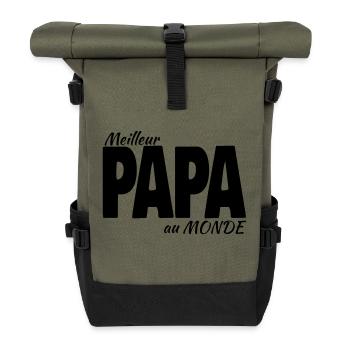 Meilleur PAPA au Monde fête des pères homme Noël - Sac à dos roll top - olive/noir - Devant