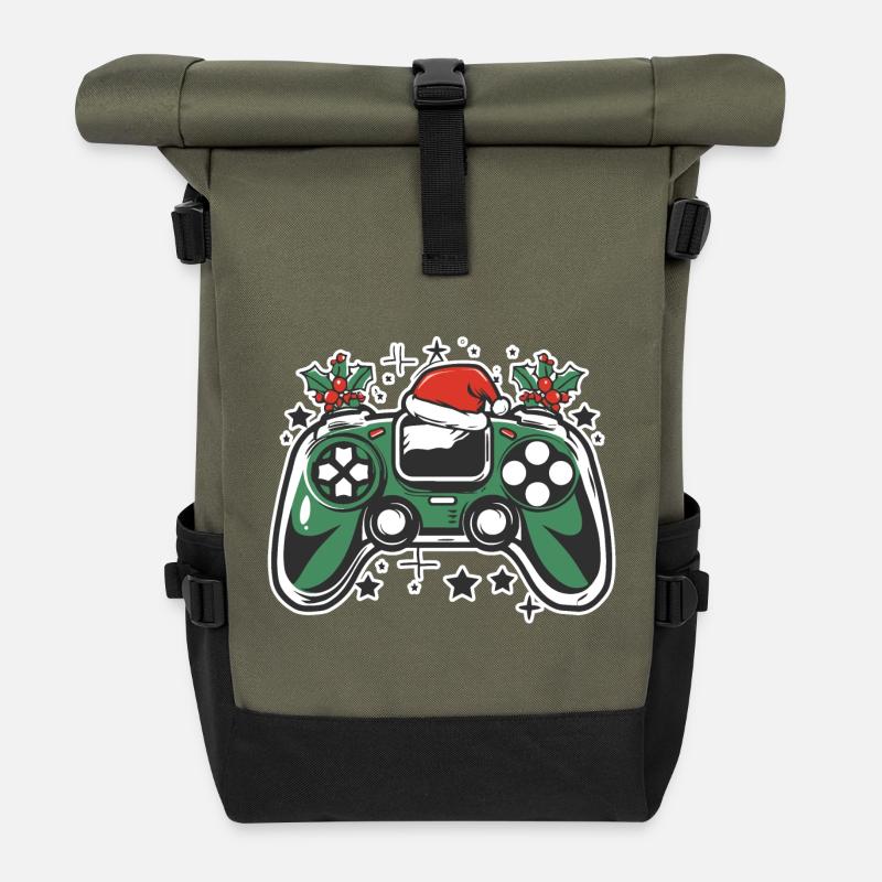 Christmas Gaming - Rolltop Rucksack - Olive/Schwarz