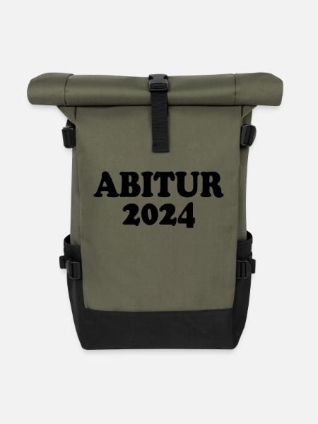 Abitur 2024 - Rolltop Rucksack - Olive/Schwarz