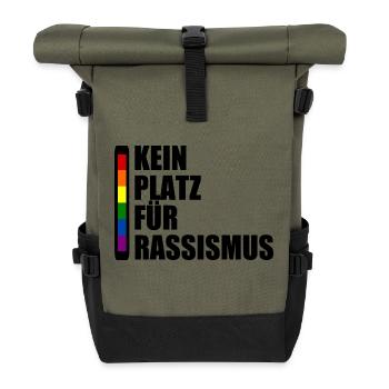kein platz für rassismus - Rolltop Rucksack - Olive/Schwarz - Vorne