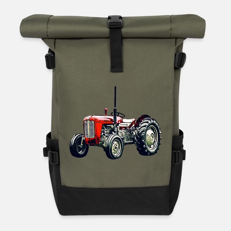 Alter M F 35 Traktor - Rolltop Rucksack - Olive/Schwarz