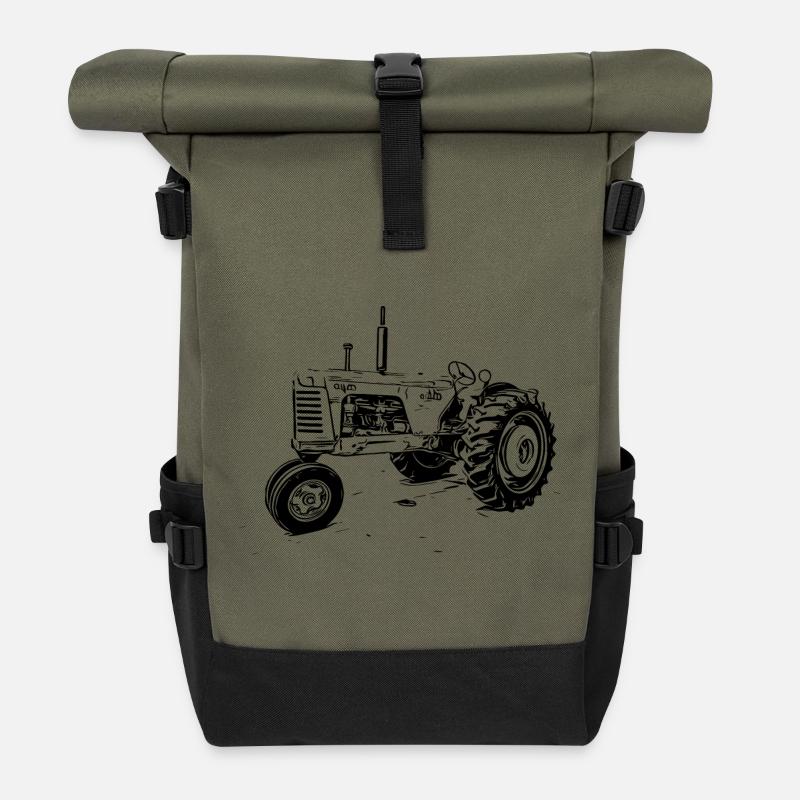Oliver 88 Traktor - Rolltop Rucksack - Olive/Schwarz