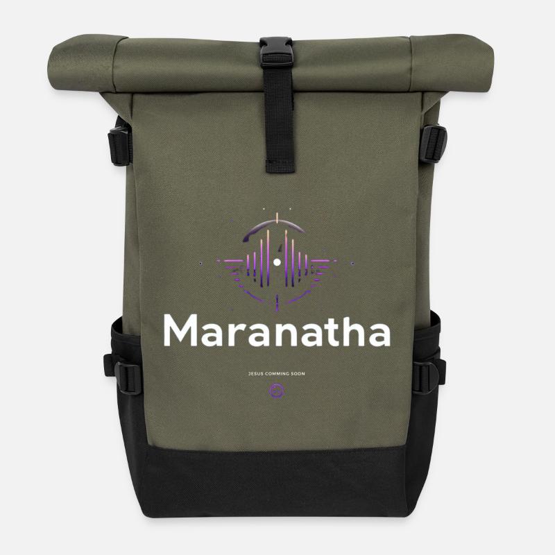 Maranatha Lobpreis Welle - Rolltop Rucksack - Olive/Schwarz