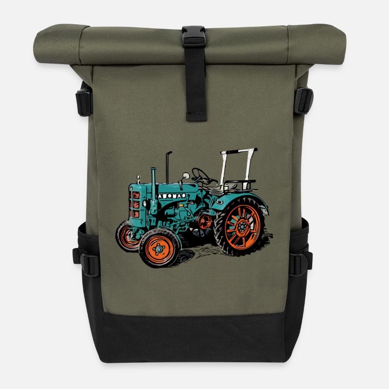 Hanomag R16 Traktor - Rolltop Rucksack - Olive/Schwarz
