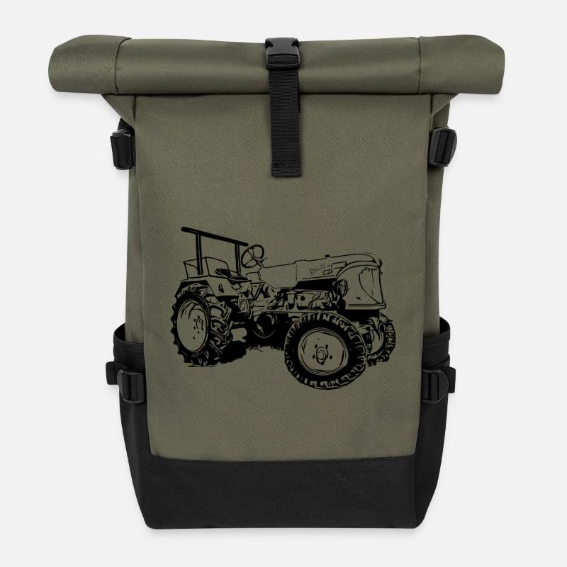 Traktor Güldner ADN-8 Haifischmaul - Rolltop Rucksack - Olive/Schwarz