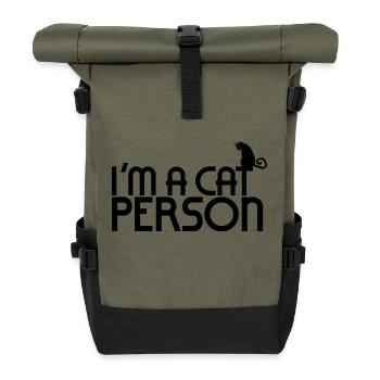 I'm a cat person - Roll Top Backpack - olive/black - Front