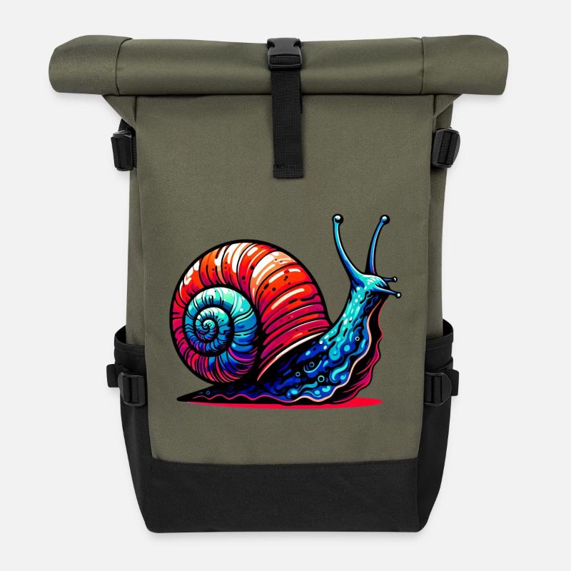 Escargot - Sac à dos roll top - olive/noir
