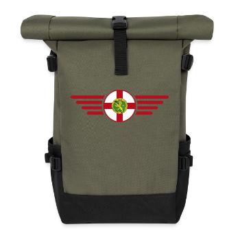 J’aime Aurigny, T-shirt design de style élégance - Sac à dos roll top - olive/noir - Devant